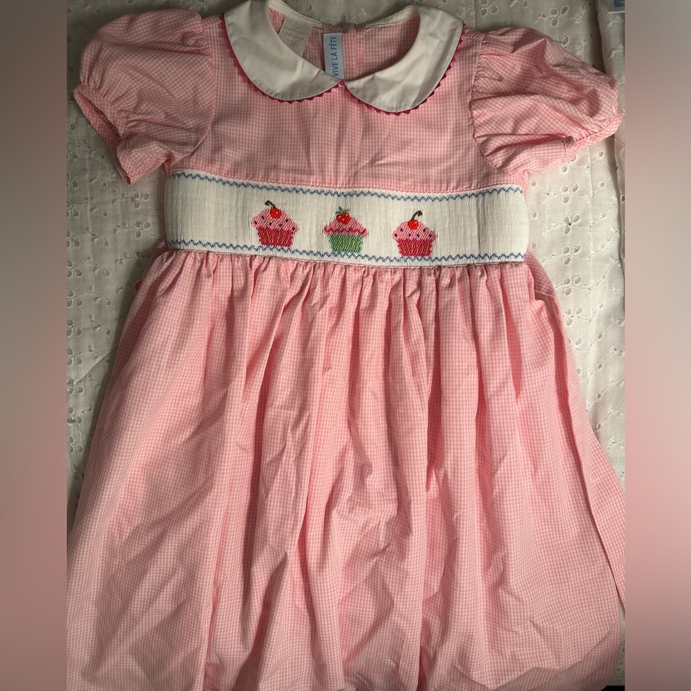 Pink and white gingham, cupcake dress